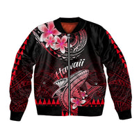 Hawaii Bomber Jacket Polynesian Shark with Kakau Red Version - Wonder Print Shop