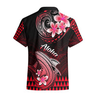 Hawaii Hawaiian Shirt Polynesian Shark with Kakau Red Version - Wonder Print Shop