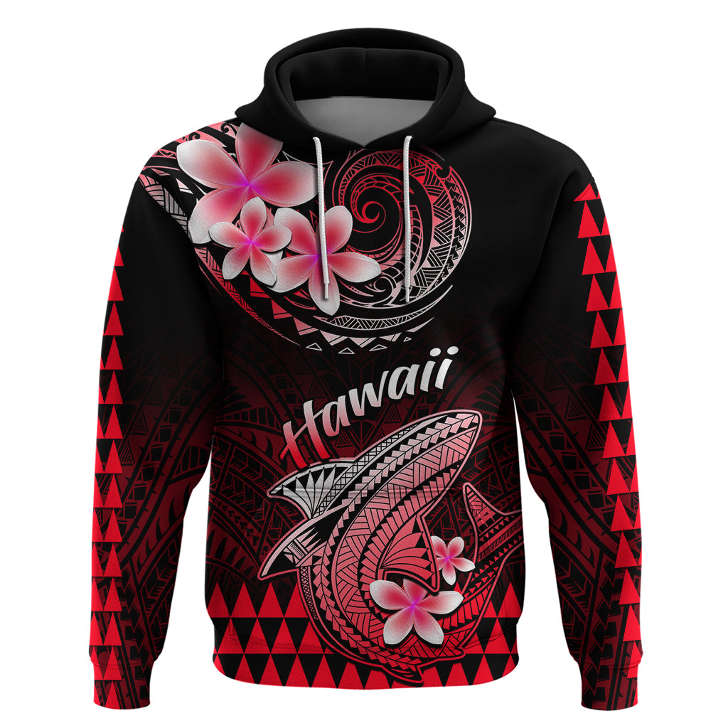 Hawaii Hoodie Polynesian Shark with Kakau Red Version - Wonder Print Shop