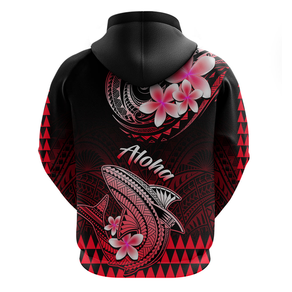 Hawaii Hoodie Polynesian Shark with Kakau Red Version - Wonder Print Shop