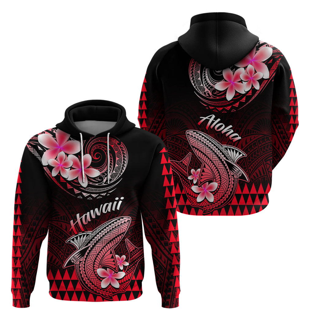 Hawaii Hoodie Polynesian Shark with Kakau Red Version - Wonder Print Shop