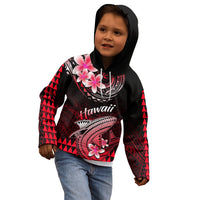 Hawaii Kid Hoodie Polynesian Shark with Kakau Red Version - Wonder Print Shop
