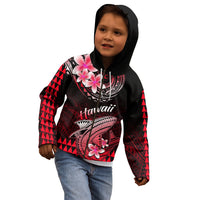 Hawaii Kid Hoodie Polynesian Shark with Kakau Red Version - Wonder Print Shop