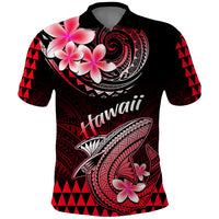 Hawaii Polo Shirt Polynesian Shark with Kakau Red Version - Wonder Print Shop