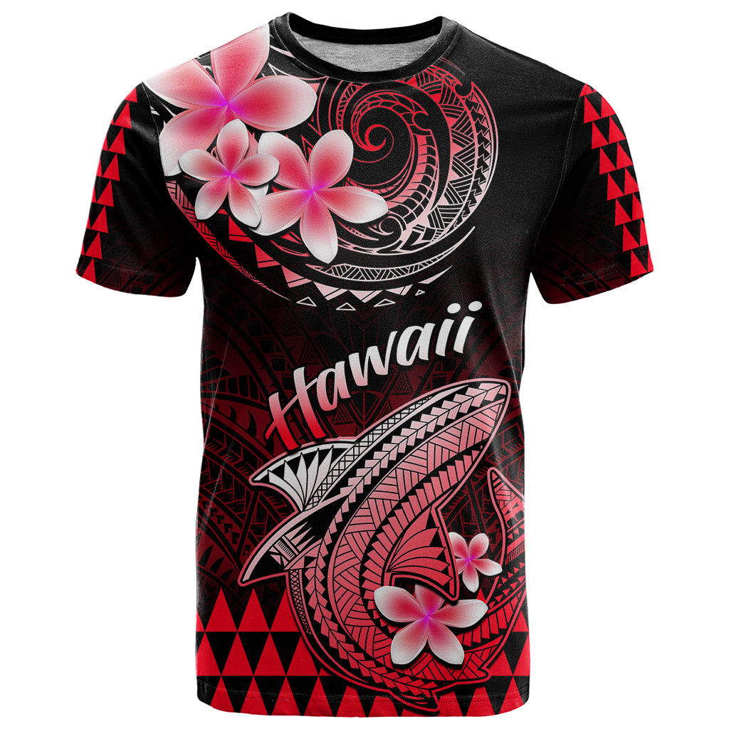 Hawaii T Shirt Polynesian Shark with Kakau Red Version - Wonder Print Shop