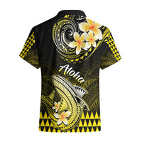 Hawaii Hawaiian Shirt Polynesian Shark with Kakau Yellow Version - Wonder Print Shop