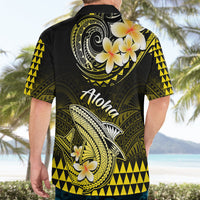 Hawaii Hawaiian Shirt Polynesian Shark with Kakau Yellow Version - Wonder Print Shop