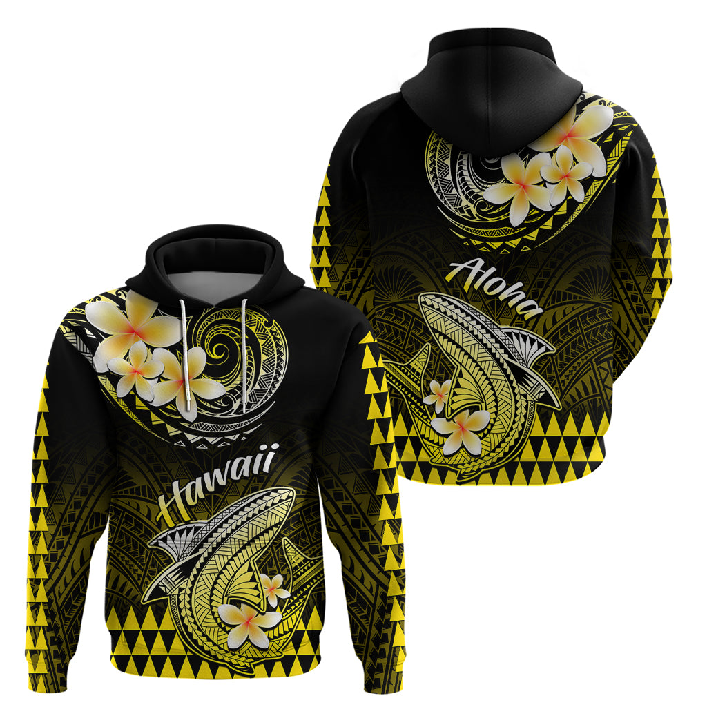 Hawaii Hoodie Polynesian Shark with Kakau Yellow Version - Wonder Print Shop