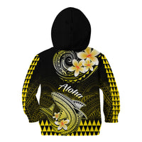 Hawaii Kid Hoodie Polynesian Shark with Kakau Yellow Version - Wonder Print Shop