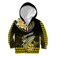 Hawaii Kid Hoodie Polynesian Shark with Kakau Yellow Version - Wonder Print Shop