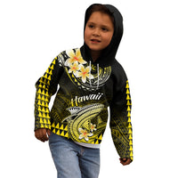 Hawaii Kid Hoodie Polynesian Shark with Kakau Yellow Version - Wonder Print Shop