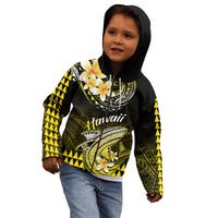 Hawaii Kid Hoodie Polynesian Shark with Kakau Yellow Version - Wonder Print Shop