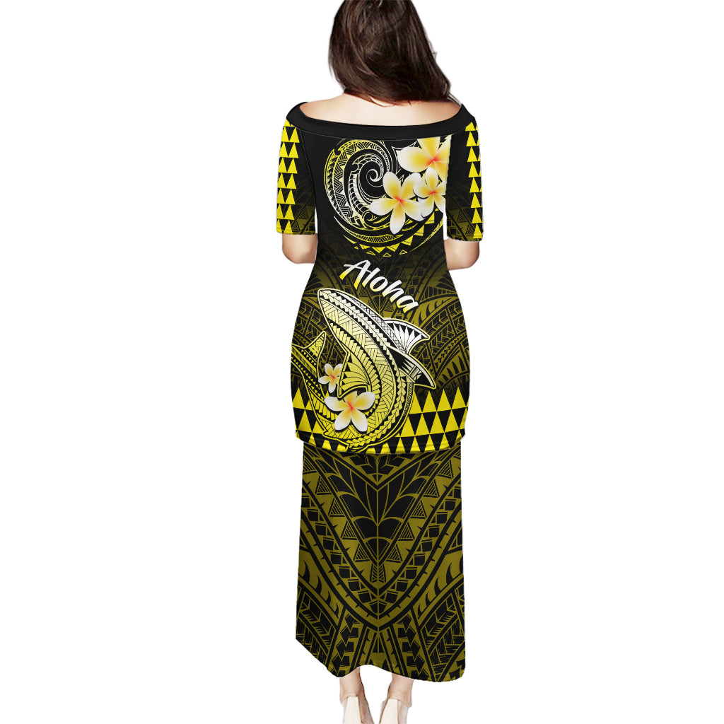 Hawaii Puletasi Polynesian Shark with Kakau Yellow Version - Wonder Print Shop