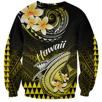 Hawaii Sweatshirt Polynesian Shark with Kakau Yellow Version - Wonder Print Shop