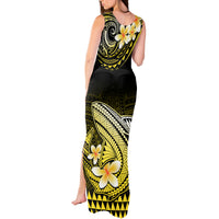 Hawaii Tank Maxi Dress Polynesian Shark with Kakau Yellow Version - Wonder Print Shop