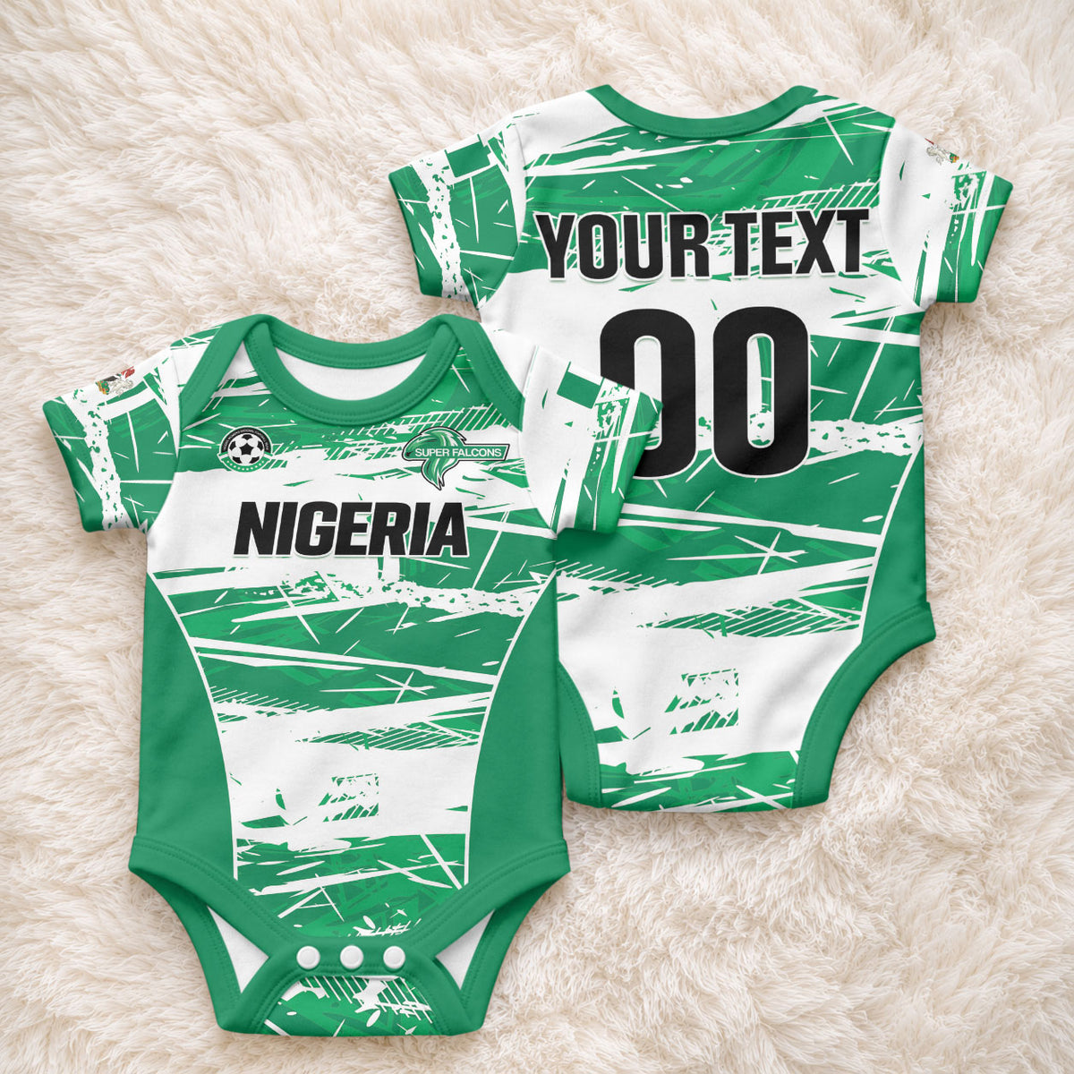 Custom Nigeria 2026 Football Baby Onesie Go Super Falcons