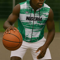 Custom Nigeria 2026 Football Sleeveless Zip Hoodie Go Super Falcons