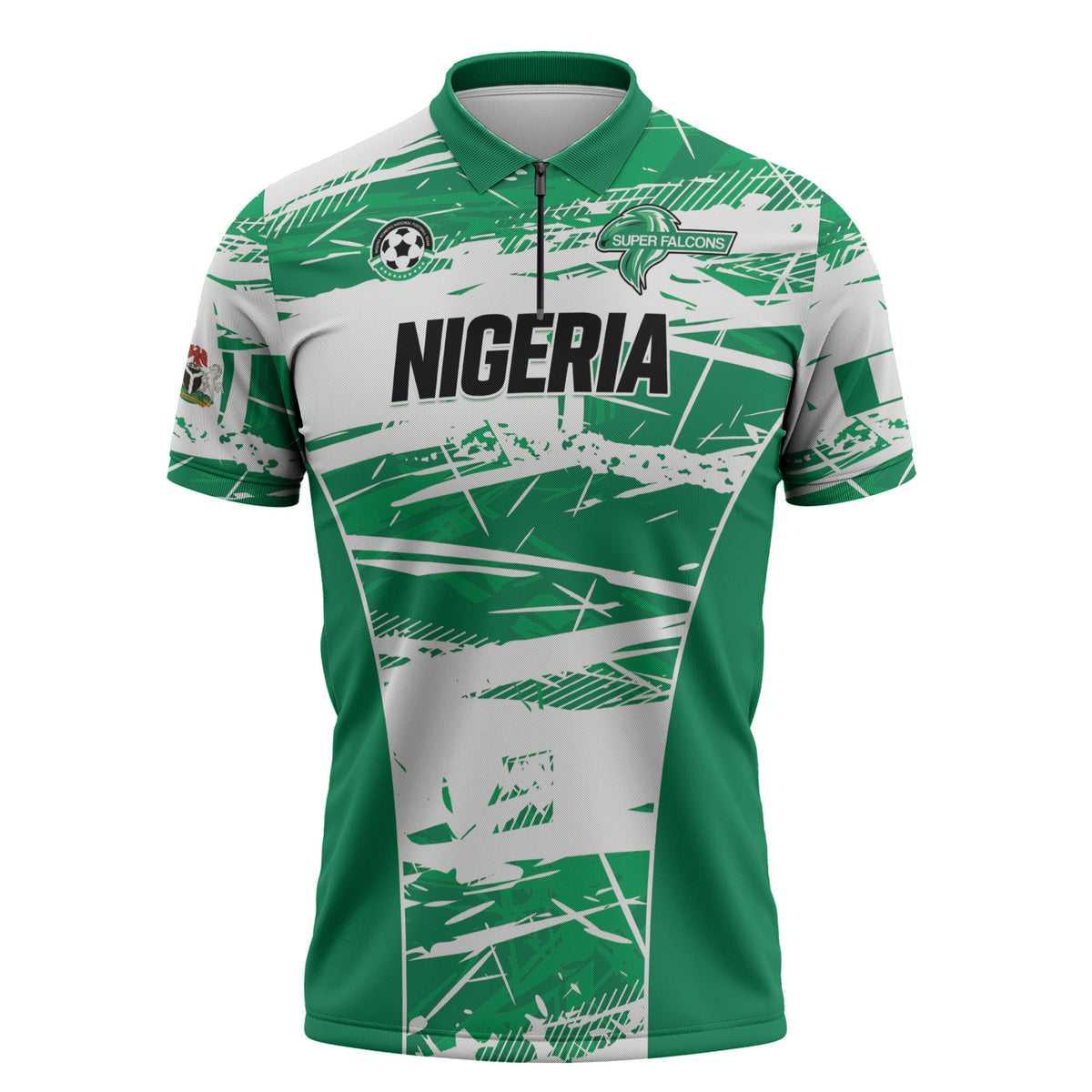 Custom Nigeria 2026 Football Zipper Polo Shirt Go Super Falcons