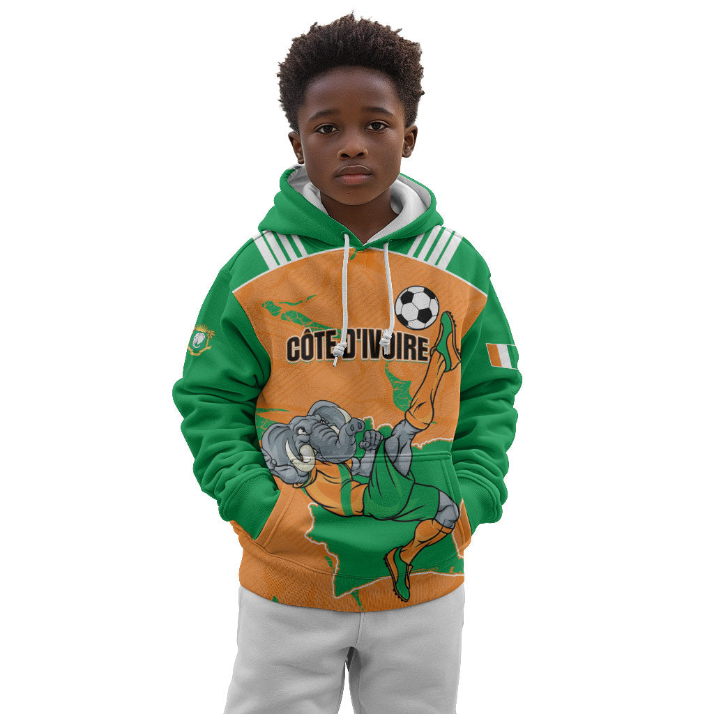 Custom Cote d Ivoire 2026 Football Kid Hoodie Ivory Coast Elephants Proud