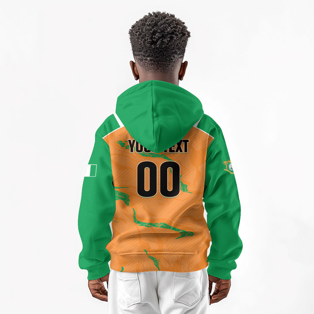Custom Cote d Ivoire 2026 Football Kid Hoodie Ivory Coast Elephants Proud