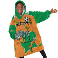 Custom Cote d Ivoire 2026 Football Kid Wearable Blanket Hoodie Ivory Coast Elephants Proud
