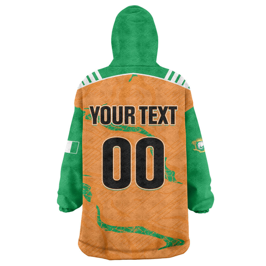 Custom Cote d Ivoire 2026 Football Kid Wearable Blanket Hoodie Ivory Coast Elephants Proud