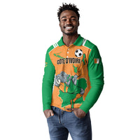 Custom Cote d Ivoire 2026 Football Long Sleeve Polo Shirt Ivory Coast Elephants Proud