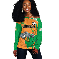 Custom Cote d Ivoire 2026 Football Off Shoulder Sweater Ivory Coast Elephants Proud