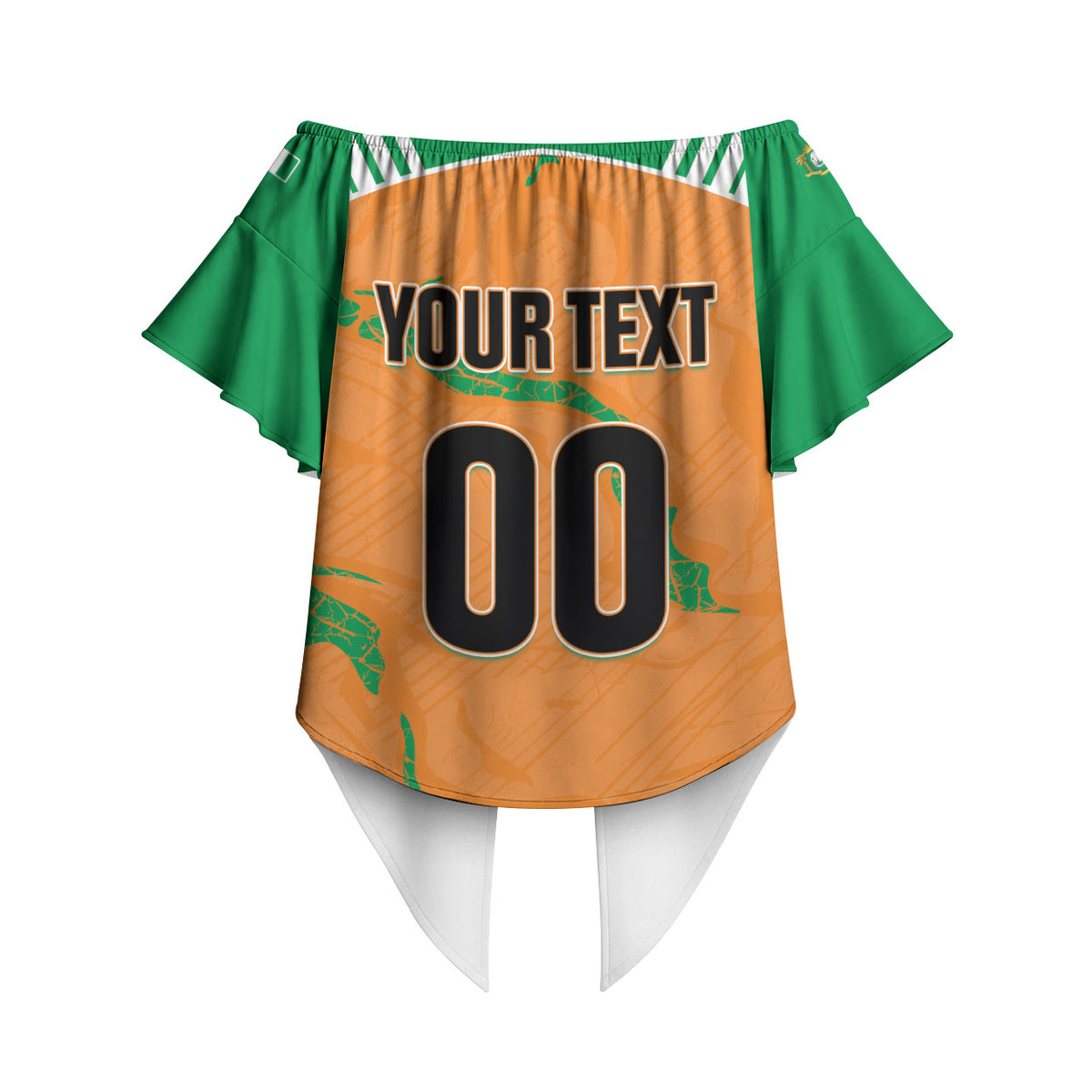 Custom Cote d Ivoire 2026 Football Off Shoulder Wrap Waist Top Ivory Coast Elephants Proud