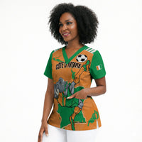 Custom Cote d Ivoire 2026 Football Scrub Top Ivory Coast Elephants Proud