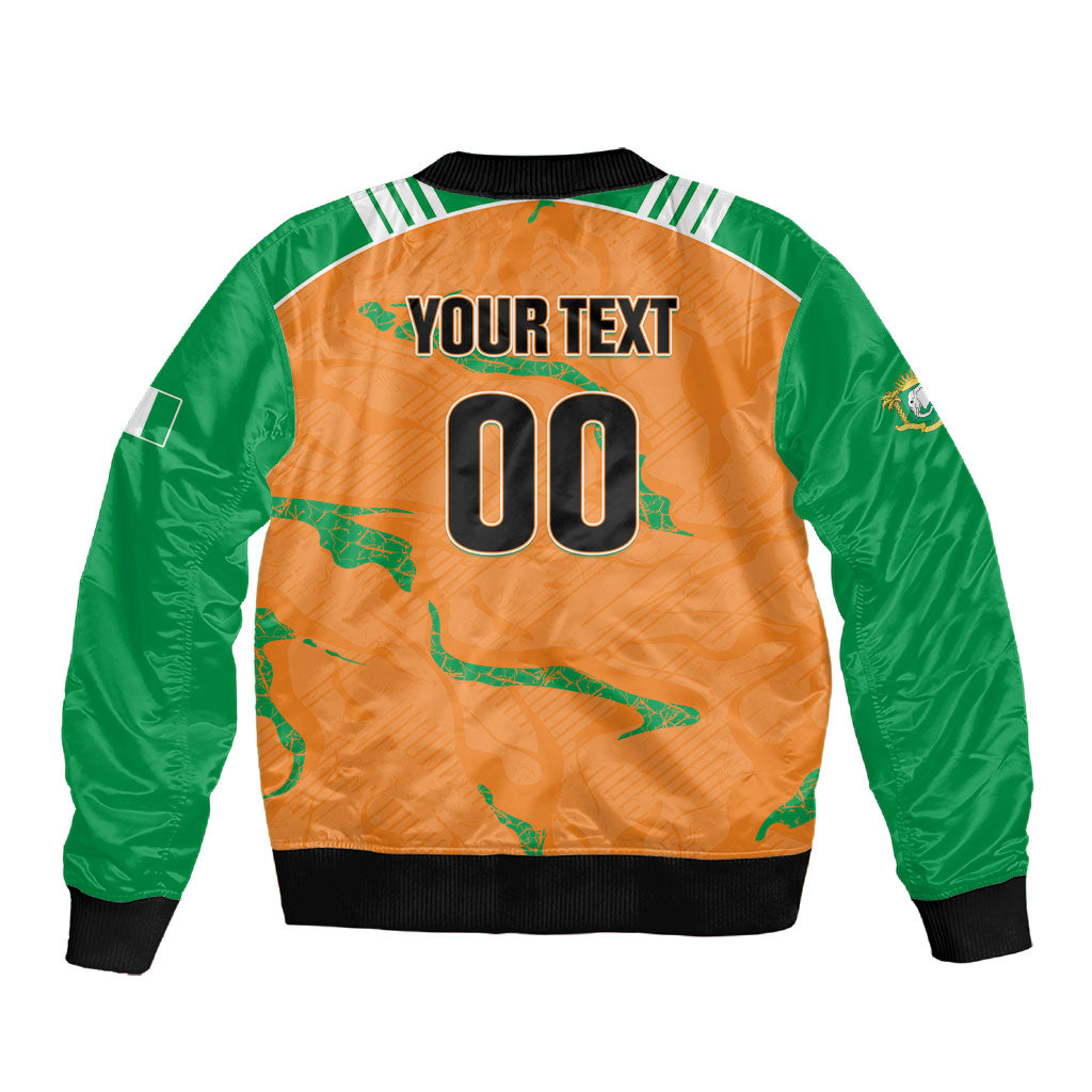 Custom Cote d Ivoire 2026 Football Sleeve Zip Bomber Jacket Ivory Coast Elephants Proud