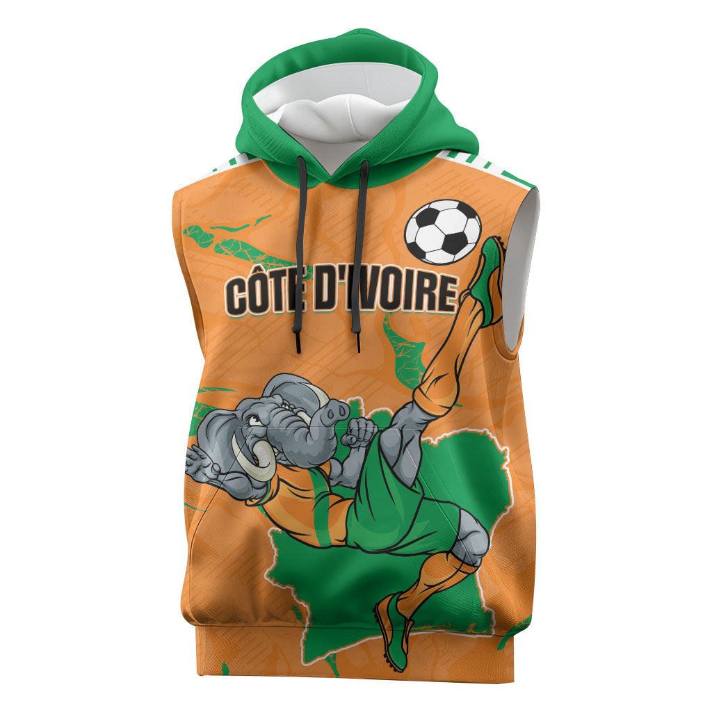Custom Cote d Ivoire 2026 Football Sleeveless Hoodie Ivory Coast Elephants Proud