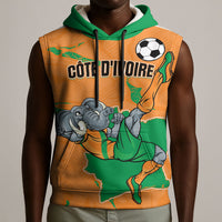 Custom Cote d Ivoire 2026 Football Sleeveless Hoodie Ivory Coast Elephants Proud