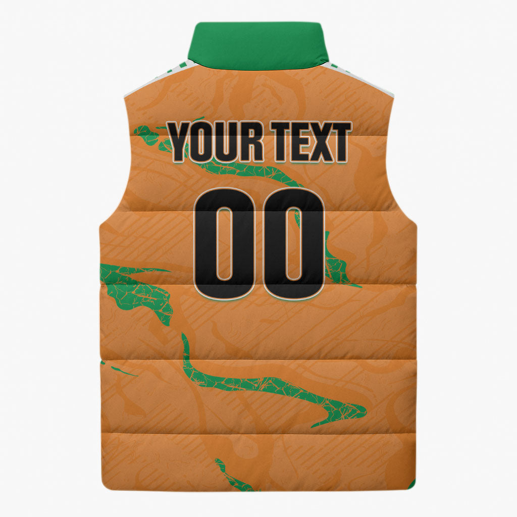 Custom Cote d Ivoire 2026 Football Sleeveless Puffer Jacket Ivory Coast Elephants Proud