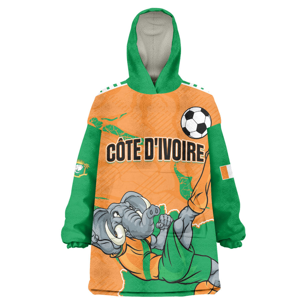 Custom Cote d Ivoire 2026 Football Wearable Blanket Hoodie Ivory Coast Elephants Proud