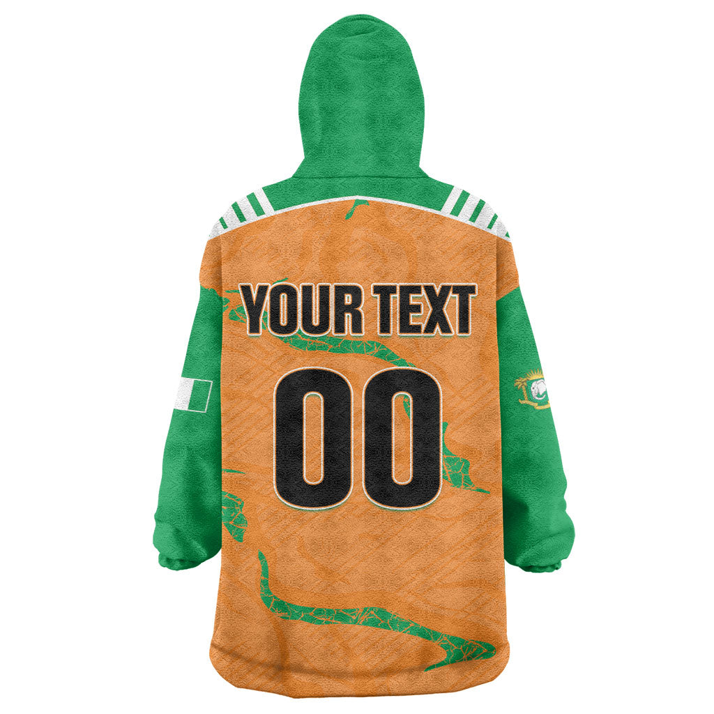 Custom Cote d Ivoire 2026 Football Wearable Blanket Hoodie Ivory Coast Elephants Proud