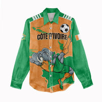 Custom Cote d Ivoire 2026 Football Women Casual Shirt Ivory Coast Elephants Proud