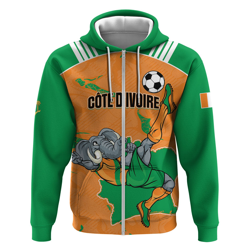 Custom Cote d Ivoire 2026 Football Zip Hoodie Ivory Coast Elephants Proud