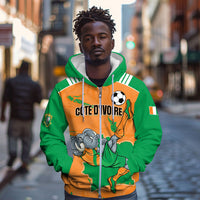 Custom Cote d Ivoire 2026 Football Zip Hoodie Ivory Coast Elephants Proud