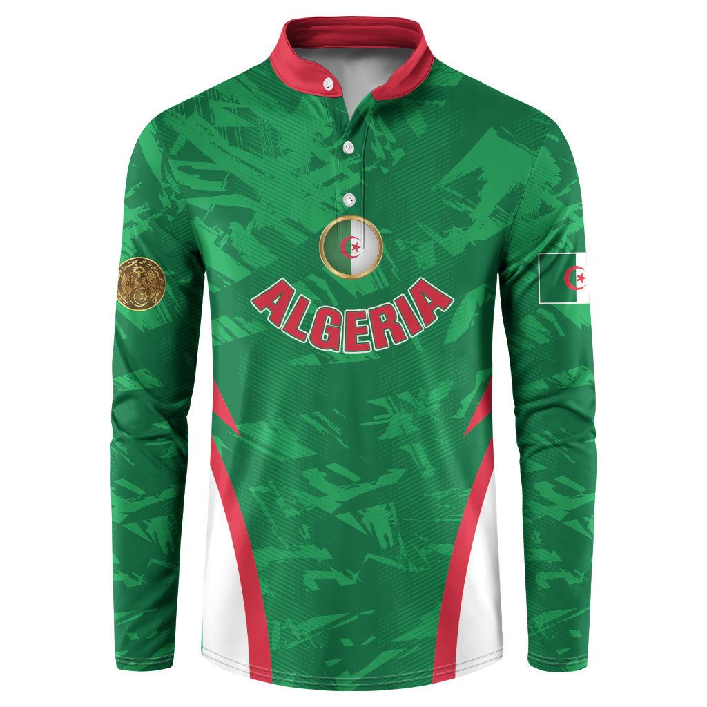 Custom Algeria 2026 Football Button Sweatshirt The Fennecs Go Champions
