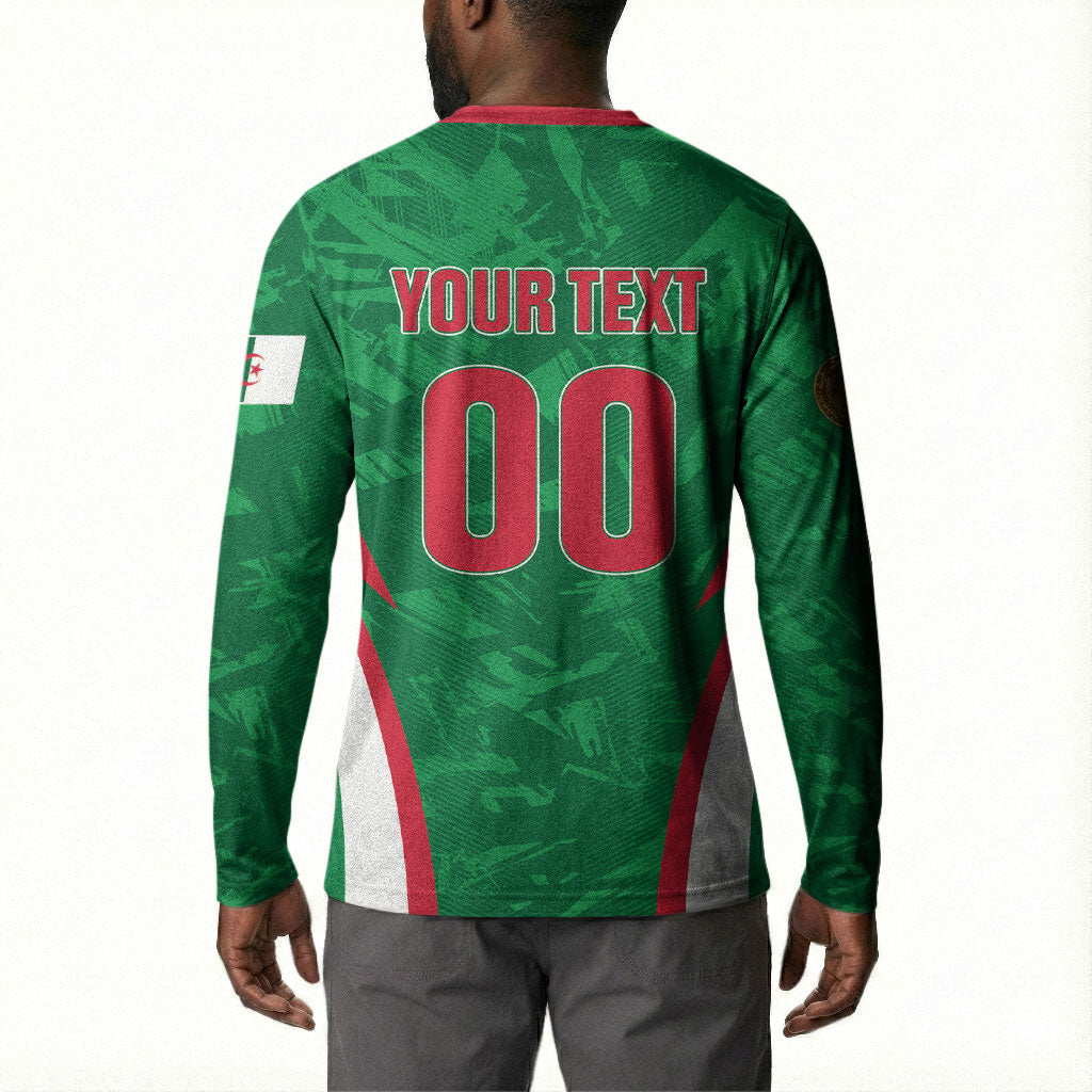Custom Algeria 2026 Football Button Sweatshirt The Fennecs Go Champions