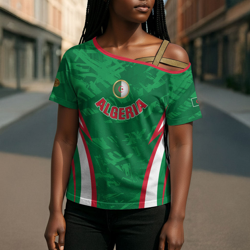 Custom Algeria 2026 Football Cross Shoulder Shirt The Fennecs Go Champions