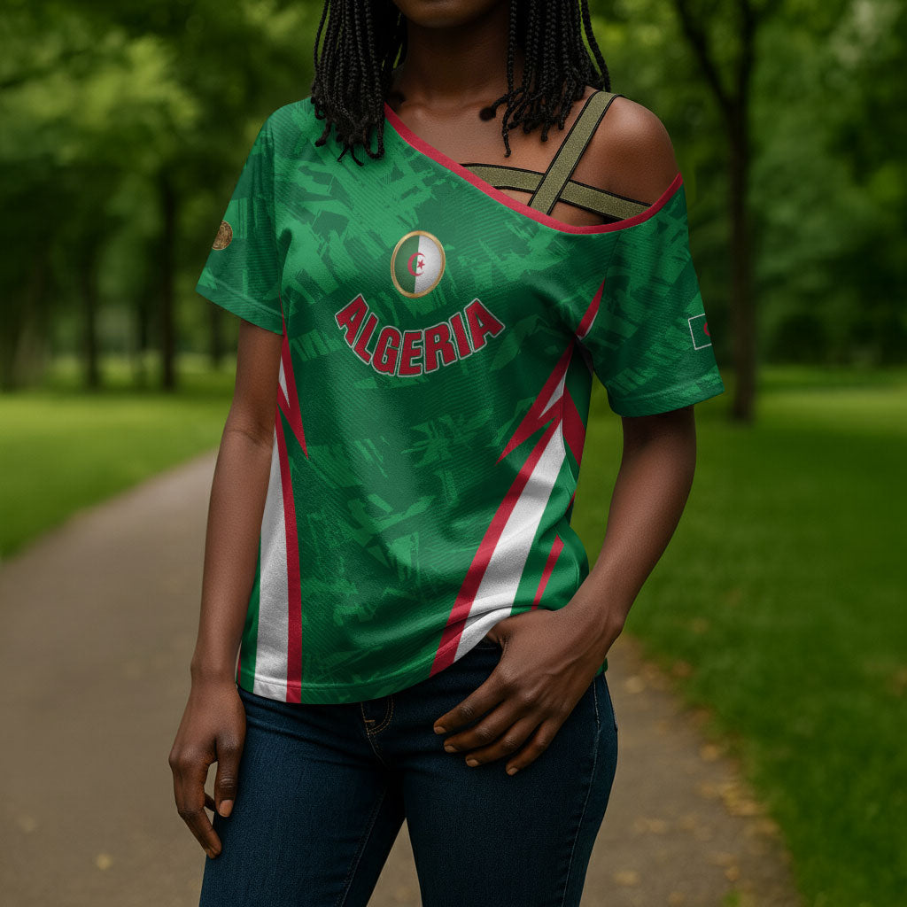 Custom Algeria 2026 Football Cross Shoulder Shirt The Fennecs Go Champions