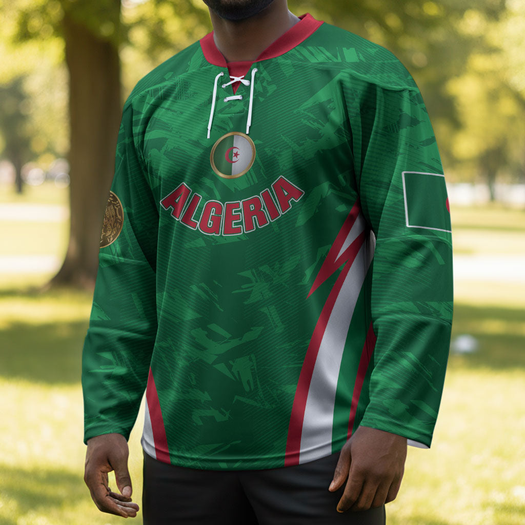 Custom Algeria 2026 Football Hockey Jersey The Fennecs Go Champions