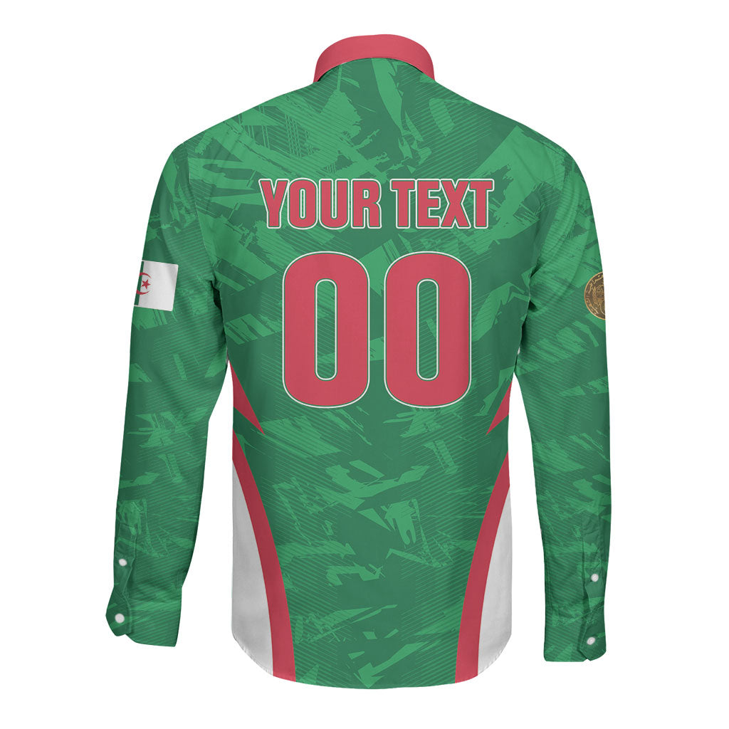 Custom Algeria 2026 Football Long Sleeve Button Shirt The Fennecs Go Champions