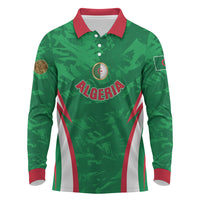 Custom Algeria 2026 Football Long Sleeve Polo Shirt The Fennecs Go Champions