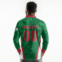 Custom Algeria 2026 Football Long Sleeve Polo Shirt The Fennecs Go Champions