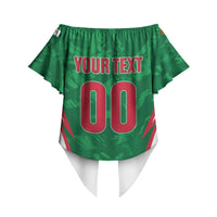 Custom Algeria 2026 Football Off Shoulder Wrap Waist Top The Fennecs Go Champions