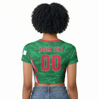Custom Algeria 2026 Football Raglan Cropped T shirt The Fennecs Go Champions