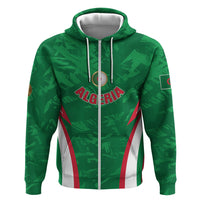 Custom Algeria 2026 Football Zip Hoodie The Fennecs Go Champions